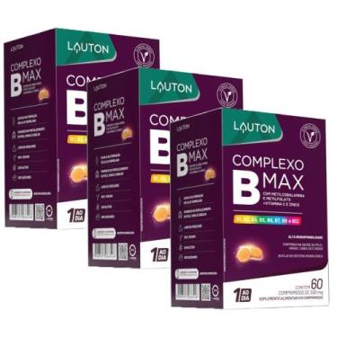 Imagem de KIT 3X Complexo B Max 60 comprimidos - Lauton