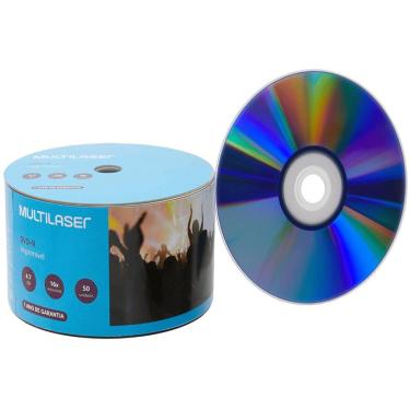Imagem de Mídia DVD-R Printable 16X 4.7 Gb 50 unidades Multilaser DV052