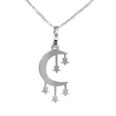 Imagem de Colar Lua com Estrelas Coleção Espiritualidade em Prata 925 - Sam Joia