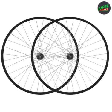 Imagem de Par Rodas Para Bicicleta Aro 20 Alumínio Centrada Alinhada Cor Preta -