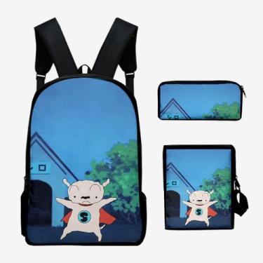 Imagem de Conjunto de mochilas Little White Crayon Shinchans para crianças, 3 un