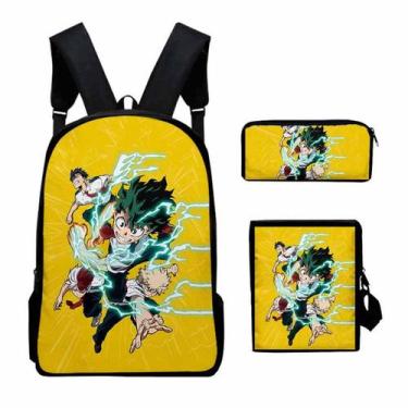Imagem de Conjunto de mochilas My Heros Academias Midoriyas Izukus para crianças