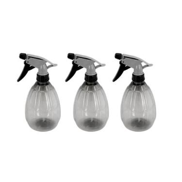 Imagem de Borrifador Spray Multiuso Limpeza Preto Transparente 3un - UZ