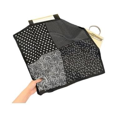 Imagem de Lenço Quadrado De Seda Luxuosa Para Mulheres, Estampado, Para Enrolar 
