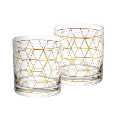 Imagem de 2 Copos Wolff Cube de Vidro para Whisky 320ml