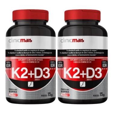 Imagem de KIT 2X Vitamina k2 + Vitamina D3 30 cápsulas - Clinicmais