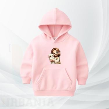 Imagem de Moletom Infantil Canguru com Ovelhinha Blusa moleton com Capuz Flanelada Confortável-Unissex