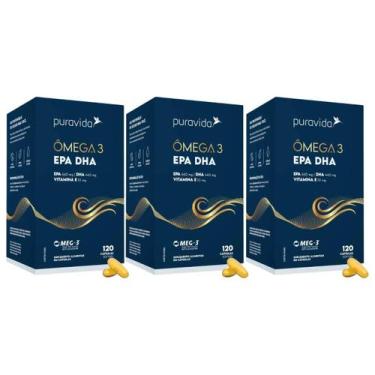 Imagem de 3x Ômega 3 660 Mg De Epa 440 Mg De Dha 120 Caps - Puravida