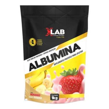 Imagem de Albumina Xlab 1kg Refil Pó De Clara De Ovo Vários Sabores, Morango C/ 