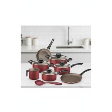 Imagem de Jogo Panelas Vermelho 7 Peças Antiaderente C/ Colher - Congratulations