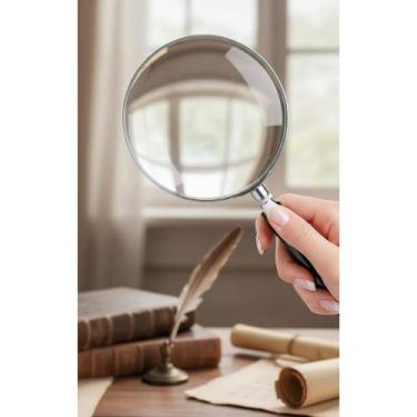 Imagem de Lupa Profissional 5X Leitura Detalhada - Lente Vidro Cristal - Congrat