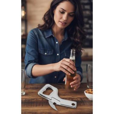 Imagem de Abridor Latas e Garrafas Aço Inox 9cm: Praticidade e Estilo - Congratu
