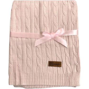 Imagem de Manta Tricot Bebê 75x100 Super Macia Rosa - BENE CASA