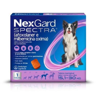 Imagem de Nexgard Spectra 15,1 A 30 Kg 3 Tabletes Cor Violeta - Boehringer Ingel