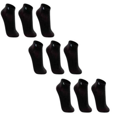 Imagem de Kit 9 Pares Meia Lupo Cano Baixo 3225 Algodão Masculina, 37 ao 40, Pre