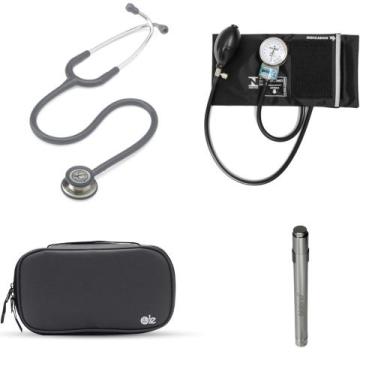 Imagem de Kit Estetoscopio Littmann + esfigmo + case + Laterna - Cores Variadas 