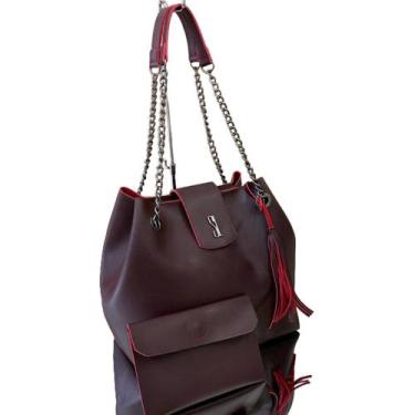 Imagem de Bolsa feminina de marca famosa  tipo sacola grande com nécessaire prem