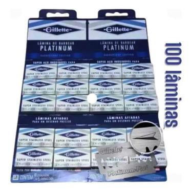 Imagem de Lâmina De Barbear Gillette Platinum - 1 Cartela C/100 Un Aço - Congrat