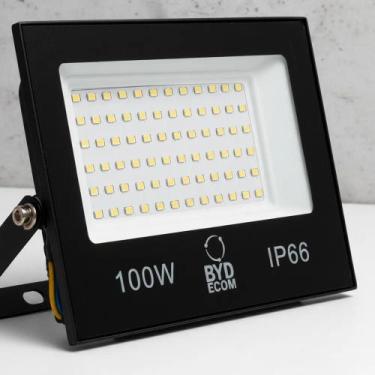 Imagem de Refletor Led 100w Smd Prova Dágua Ip66 Holofote 6500k Preto - Congratu