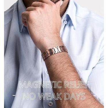 Imagem de Bracelete Masculino Moderno Cobre Magnético Bioenergia