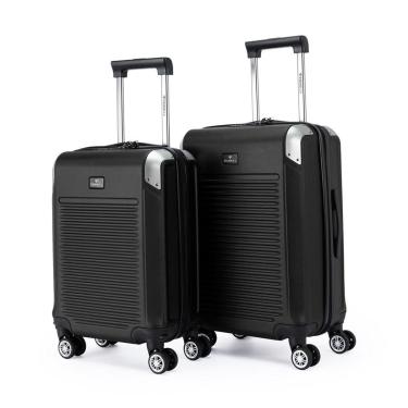 Imagem de Kit 2 Malas De Viagem Tsa Preta Cadeado Moderna Rodinha 360 Original Primícia-Unissex