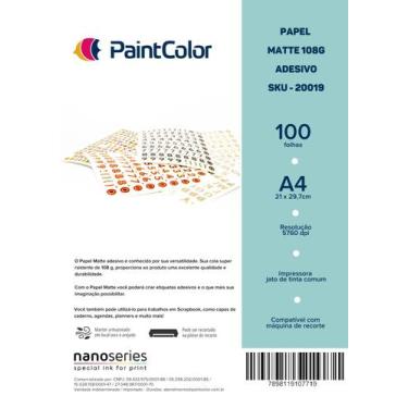 Imagem de Papel Matte Fotográfico Adesivo 108g A4 - 100 Folhas - Nano