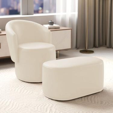 Imagem de Poltrona e Puff Orgânico Malu Max Sintético PU M11 - D`Rossi