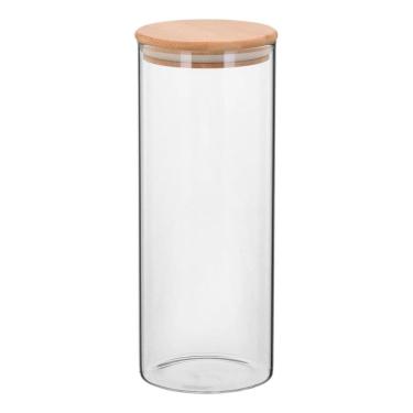 Imagem de TABLE POTE MANTIMENTOS HOME&CO COM TAMPA 25x10x10 1,4 LITROS BOROSILICATO TAMPA BAMBU