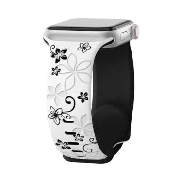 Imagem de Pulseira De Silicone Gravada Para Apple Watch Ultra 3 4 49mm 45mm 42mm