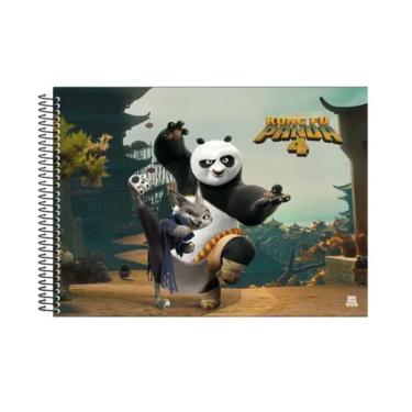 Imagem de Caderno de Cartografia Espiral Dreamwork Animativa Kung Fu Panda 4 Capa Dura 60 Folhas 275X200MM