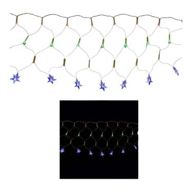 Imagem de Cortina de LED Cortina Led Estrelas Coloridas com 8 Funções Pisca Pisca e 128 Estrelas...