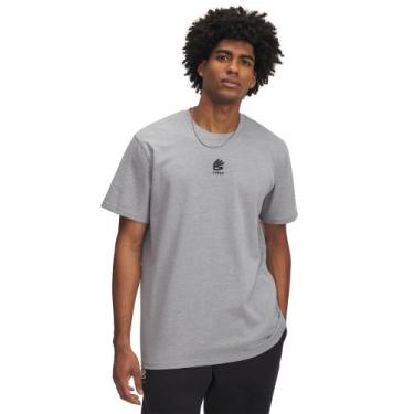 Imagem de Camiseta de Basquete Under Armour Curry Hvyweight Logo Tee, Cinza, G