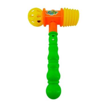 Imagem de Martelo de Plástico Infantil Com Chocalho Cores Sortidas 24,5cm - Alia