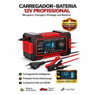 Imagem de Carregador de Bateria 12V Digital com Proteção Contra Curto - Carregad