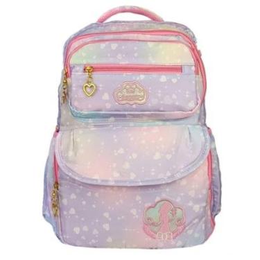 Imagem de Mochila Colorida Feminina Grande Bolsa Escolar Moda Infantil Espaço Notebook Garrafa Po...