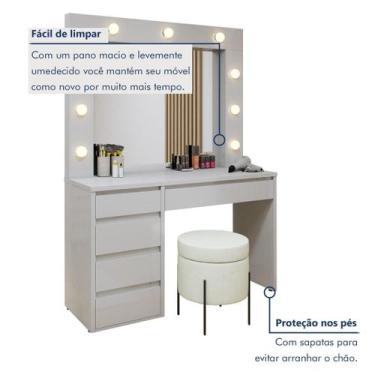 Imagem de Penteadeira Camarim 184 X 136cm Anne Off White - Mavaular