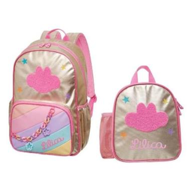 Imagem de Kit Mochila Costas + Lancheira Lilica Ripilica Golden Pacific