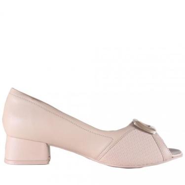 Imagem de Sapato Feminino Comfortflex Peep Toe 25-64301, Palha, 37