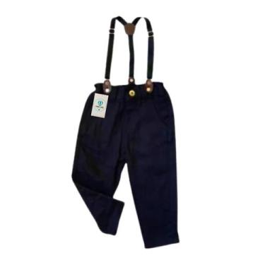 Imagem de Calça com Suspensório Preta G (5-7 Anos) - PopKids