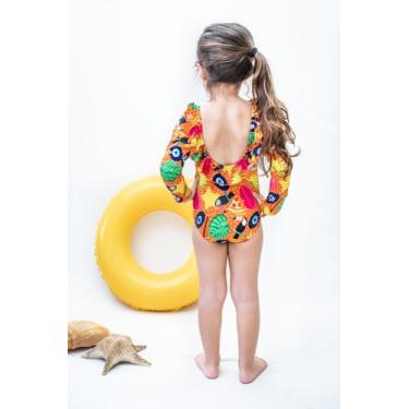 Imagem de Maiô infantil manga longa proteção uv - estampa tucano - PITICOS BEACH