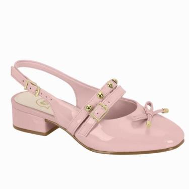 Imagem de Sapato Infantil Juvenil Molekinha Slingback Fivela Laço Moda, Rosa Ver