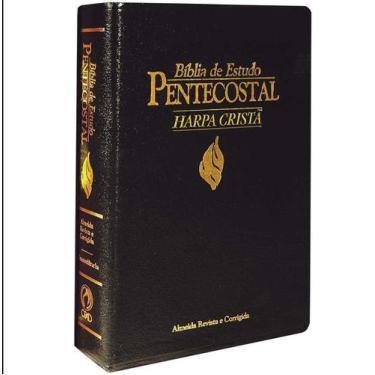 Imagem de Bíblia de Estudo Pentecostal Com Harpa Média - Preta - ARC - CPAD