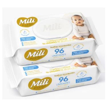 Imagem de Lenço Umedecido Mili Love & Care Premium 2 Pacotes c/ 95 Super Macias 