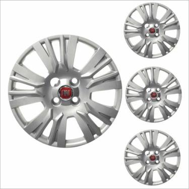 Imagem de Jogo Calota Aro 15 Palio Essence 2014 à 2016 Fiat + Emblema Resinado -