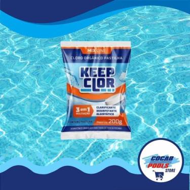 Imagem de KEEP CLOR  Cloro Orgânico em Pastilha 200 grs  Multiação  Desinfetante