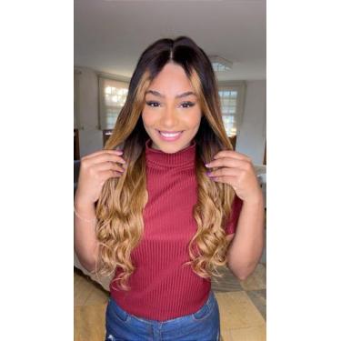 Imagem de Peruca Lace Front Cabelo Humano Kate 22 - Estilo Liso e Ondulado - Cia