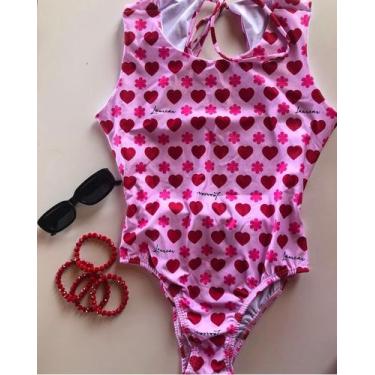 Imagem de Maiô ou body decote U nas costa estampa coração - Laurear, Rosa, G