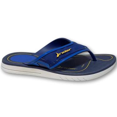 Imagem de Chinelo Dedo Masculino Infantil Grendene Rider 12453, Azul, Branco, 29