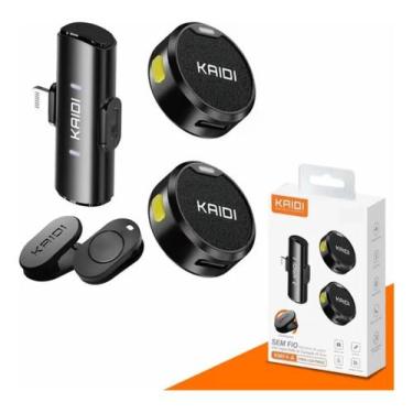 Imagem de Microfone Kaidi Kmf4a Sem Fio Lapela Para Iphone Preto