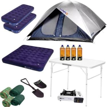 Imagem de Barraca de camping p/8 pessoas c/colchão + fogareiro e mesa - Mor